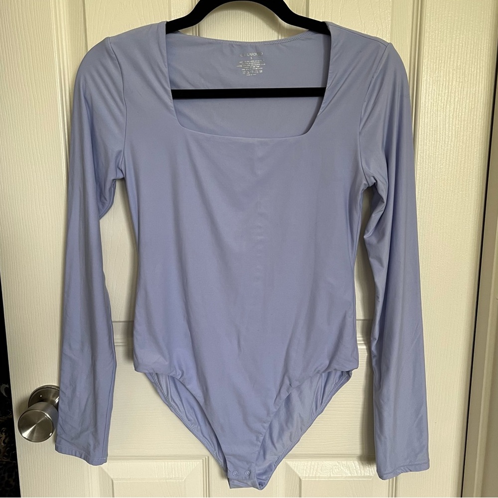 ALGALAROUND Lilac Square Neck Long Sleeve Bodysuit